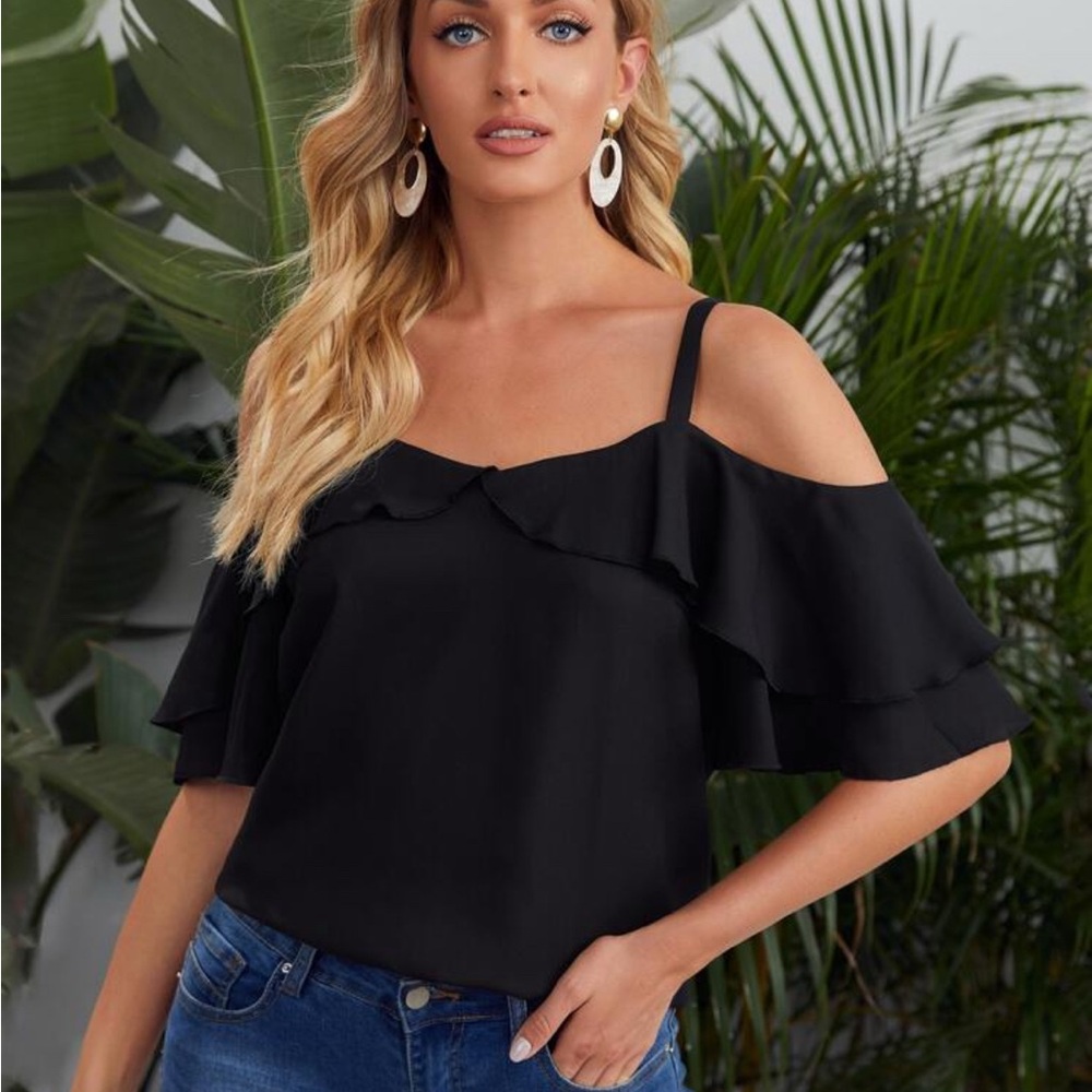 Elegant Black Off-Shoulder Women's Top